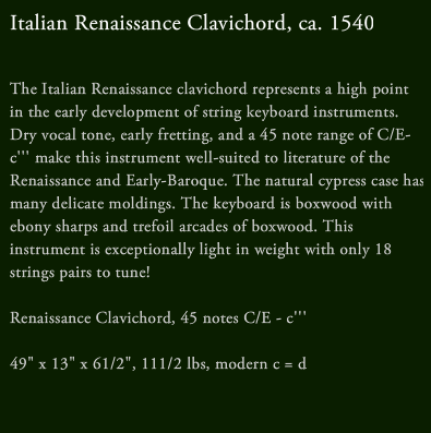 Italian Renaissance Clavichord
